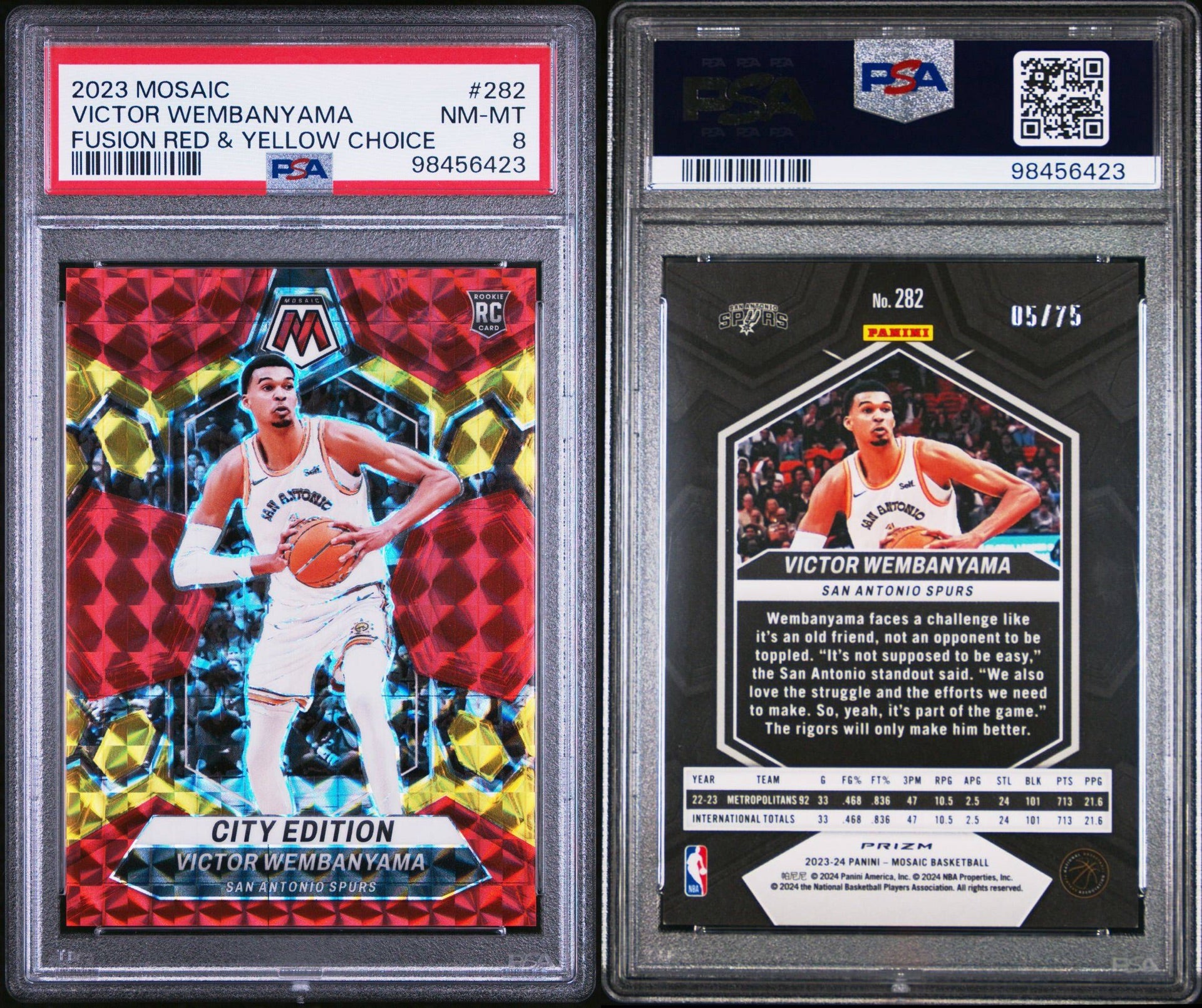 2023 PANINI MOSAIC | FUSION RED & YELLOW CHOICE [#5/75]VICTOR WEMBANYAMA 282