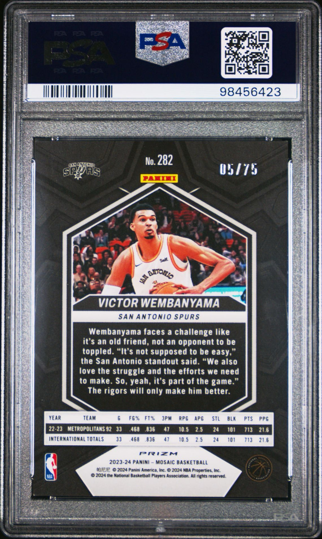 2023 PANINI MOSAIC | FUSION RED & YELLOW CHOICE [#5/75]VICTOR WEMBANYAMA 282