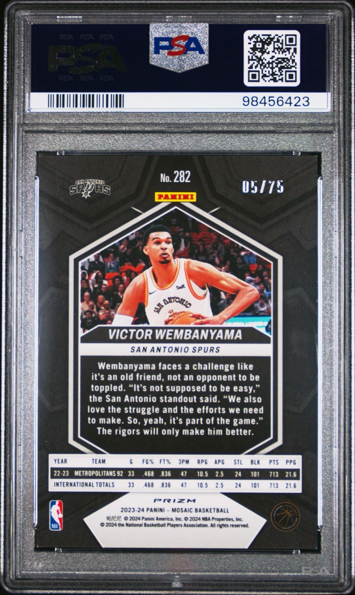 2023 PANINI MOSAIC | FUSION RED & YELLOW CHOICE [#5/75]VICTOR WEMBANYAMA 282