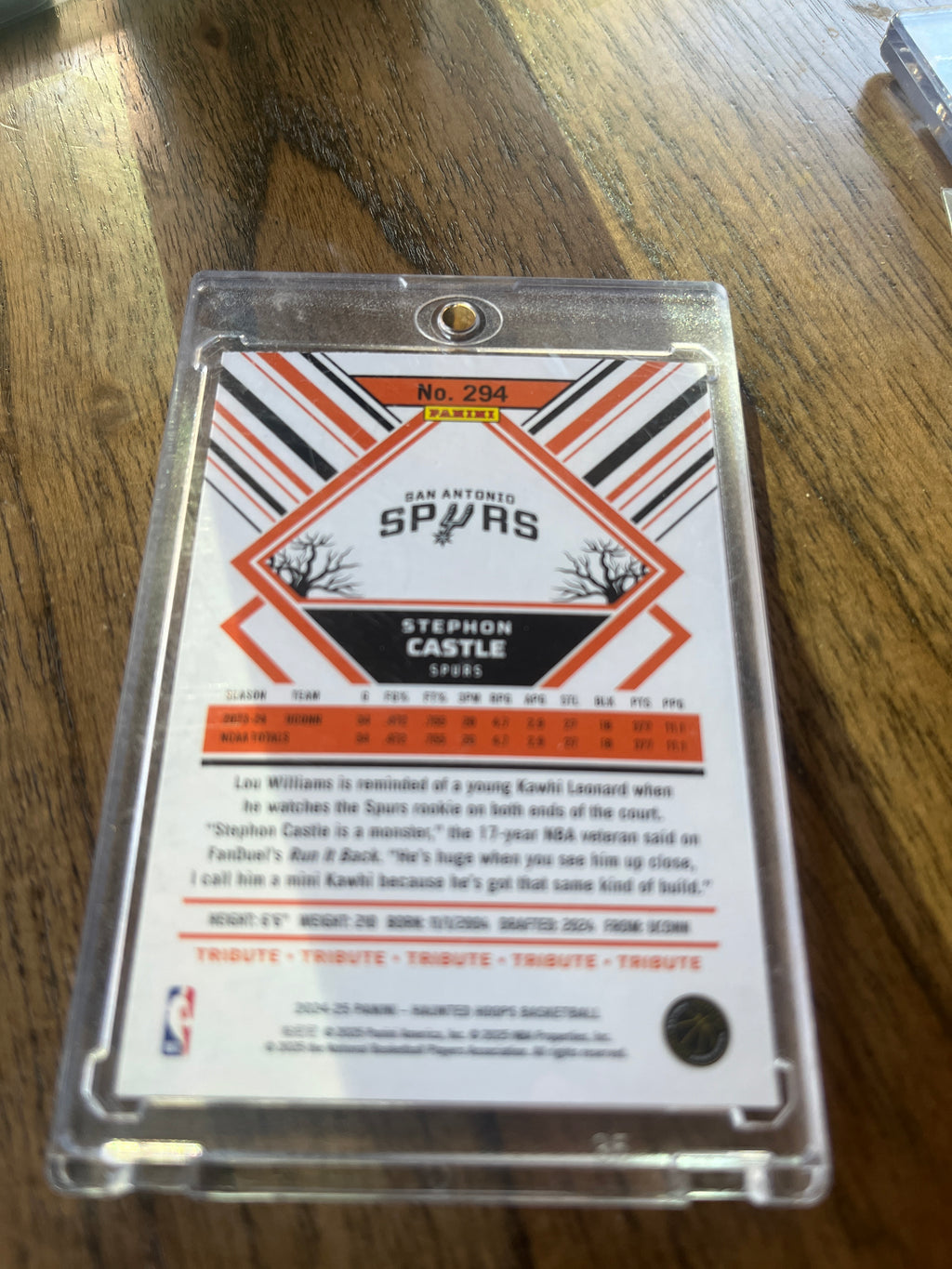 2024 PANINI HAUNTED HOOPS 294 STEPHON CASTLE ORANGE “ON CARD AUTO IN PERSON” VERY RARE BEAUTIFUL SILVER INK