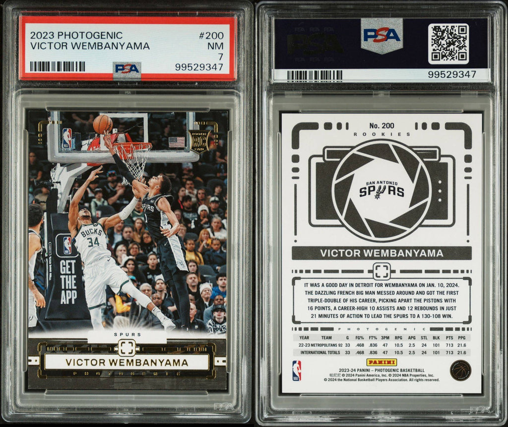 2023 PANINI PHOTOGENICVICTOR WEMBANYAMA 200 (Wemby blocking Giannis 😳👽)