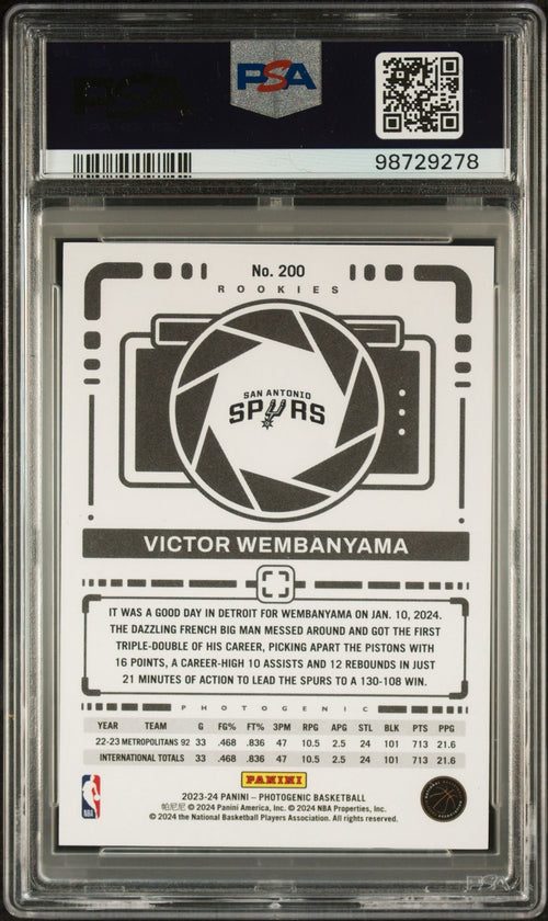 2023 PANINI PHOTOGENIC | SILVER [#50/99] VICTOR WEMBANYAMA 200
